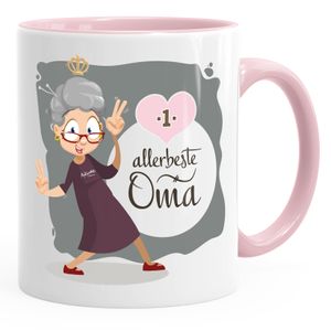 Kaffee-Tasse Allerbeste Oma Geschenk-Tasse Beste Großmutter MoonWorks® rosa unisize