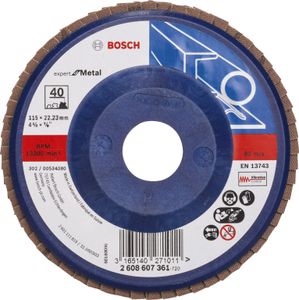 Bosch Fächerschleifscheibe Expert for Metal 115 22,23 40 gerade Kunststoffteller - 2608607361