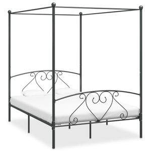 Möbel Himmelbett-Gestell Grau Metall 160 x 200 cm - Klassische Betten 284444