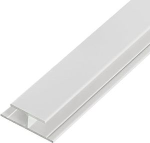 1, S-Polytec Aluminiumprofil Aluminium H-Profil 6mm Weiß RAL 9016 (1 Meter), Alu Verbindungsprofil, Übergangsprofil, Aluprofil H für HPL Platten, Laminat, Vinyl, Aluminiumprofile