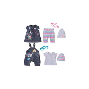 Zapf creation - Baby Born Deluxe Jeans Kollektion (1 Set - Set mit roter Brille)