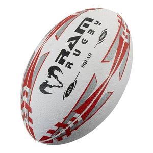 Squad Training Rugby Ball - 3D Grip  - Nr. 1 Rugby-Brand in Europe - Perfekte Form und Langlebigkeit   Rot - Größe 5