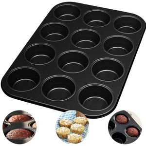 Jumbo-Muffinform Muffinform für 12 Tassen Muffinform aus schwarzem Granit mit Antihaftbeschichtung