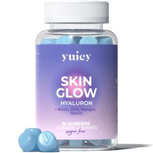 Hautvitamine mit Hyaluronsäure, Biotin, Zink - Hochdosiertes Anti-Aging - gegen Falten - yuicy® Skin Glow