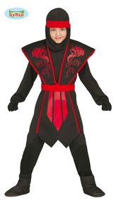 Schatten Ninja - Kostüm für Kinder Gr. 110 - 146, Größe:128/134