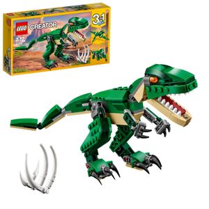 LEGO 31058 Creator Dinosaurier Spielzeug, 3in1 Modell mit T-Rex, Triceratops und Pterodactylus Figuren, Bausteine Set für Kinder ab 7 Jahren