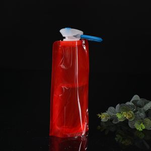 Tragbare Ultraleicht Faltbare Wasser Beutel Wasser Flasche Pouch Outdoor Sport Liefert Wandern Laufen Wasser Flasche, Rot, 700 ml,