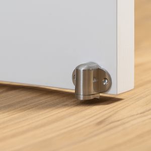 Navaris 2x Türstopper magnetisch flach - Boden Türhalter Stopper mit integriertem Magnet - Halter zum Kleben oder Schrauben - Türfeststeller verdeckt