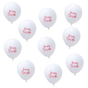 Oblique Unique 10x Luftballons Team Bride JGA Junggesellinnenabschied Deko - weiß