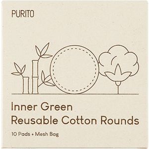 PURITO Inner Green Reusable Cotton Rounds 10pads+bag