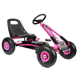 Bopster - motokára s pedály a nafukovacími pneumatikami Dětská motokára pro kluky - růžová