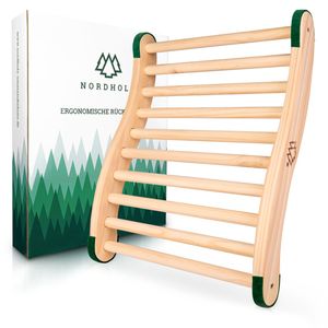 Nordholz® Sauna Rückenlehne ergonomisch - Die Perfekte Rückenstütze für sofortigen Wohlfühleffekt - Sauna Zubehör aus 100% nordische Fichte für Infrarotkabine - Holz Lehne Saunazubehör