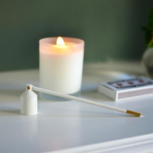 Nordic Flame Kerzenlöscher WHITE weiß gold 20cm