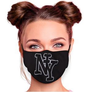 Alltagsmaske Stoffmaske Motiv Mund- Nasenschutz einstellbare Ohrbügel Waschbar Herren Damen verschiedene Designs, Modell wählen:NY 1