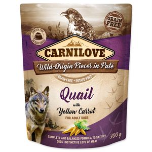 Carnilove Dog Pouch Paté Quail & Yellow Carrot 300g