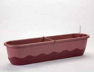 Plastia | Pflanzkübel MARETA 80 cm - 15L - Rosatöne - Selbstbewässernd - Ideal für Balkon und Garten