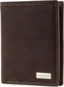 bugatti Leder Geldbörse City Line Coin Wallet Combi Style 13CC Metal Logo Brown braun