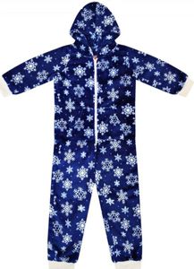 Onesie - Pyjama - Kinder - Schneeflocke - Blau/Weiß - Größe 98/104