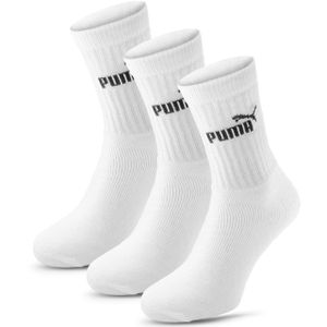 PUMA 3 Paar Socken Sportsocken Baumwolle Freizeitsocken Tennis Uni Crew - Weiß - 35-38