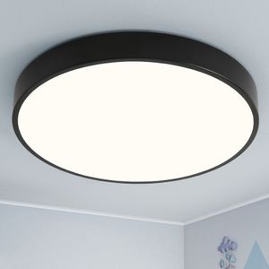 Style home 18W Deckenleuchte LED Deckenlampe ultra dünn  runde Lampe warmweiss 3000k für Küche Diele Schlafzimmer Esszimmer 30*30*5cm (Schwarz)