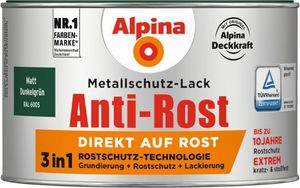 Alpina Metallschutzlack Anti-Rost Dunkelgrün 300 ml matt