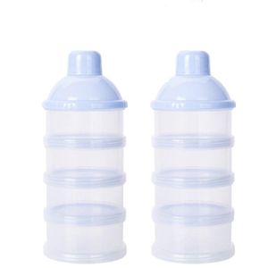 4 Schicht Milch Pulver Spender, Formel Milchpulver-Portionierer，Säuglingsnahrung Kasten，Tragbare Milchkasten，Milchpulver-Portionierer，Milchpulver Box，Milchpulverspender（2 Stück ，BPA-frei） (Blau)