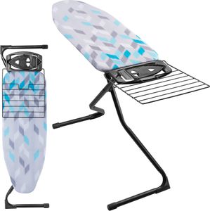 KADAX Bügeltisch mit ausziehbarer Ablage "Hem", Dampfbrett, 120 cm, Rechteckmuster KADAX Bügeltisch mit ausziehbarer Ablage "Hem", Dampfbrett, 120 cm, Rechteckmuster
