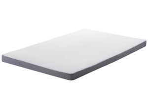 BELIANI Topper Memory Foam Grau mit Weiß 90 x 200 cm Schaumstoff Viskoelastisch Weich Härtegrad