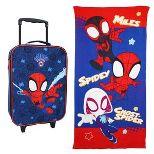 Spiderman Spidey Kinder 2tlg Set Trolley Kinderkoffer Koffer Strandtuch 70x140