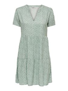 Only Damen Kleid 15262674 Chinois Green-white Leafs