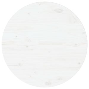 vidaXL Tischplatte Weiß Ø60x2,5 cm Massivholz Kiefer