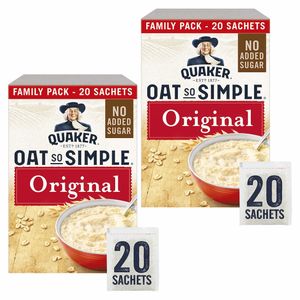Quaker Oat So Simple Original Porridge Oatmeal - 40 Beutel x 27g Haferflocken in Cleverry Box Set