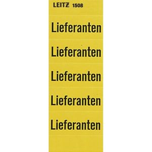 Leitz 1508-01-00 1508 Inhaltsschild Lieferanten, selbstklebend, 100 Stück, gelb