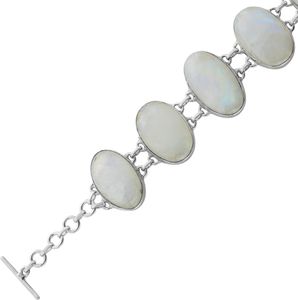 Mondstein Armband Silber 925 Regenbogen Edelsteine 85ct 19