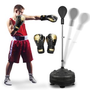 Dripex Fitness Boxsack Punchingball Set Boxtraining Höhenverstellbarer Standbox Speed-Ball Standboxball mit Boxhandschuhen