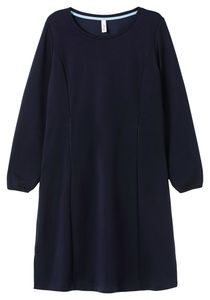 sheego Damen Große Größen Shirtkleid in schwerer Qualität, mit Raffung hinten Shirtkleid Citywear feminin Rundhals-Ausschnitt - unifarben