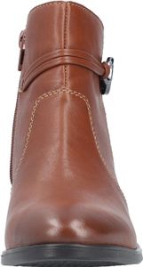 Rieker Damen Stiefelette Blockabsatz Boots Zierspange Reißverschluss 73970, Größe:39 EU, Farbe:Braun