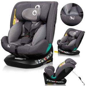 Lionelo Autokindersitz Bastiaan One i-Size, ab Geburt bis 12 Jahren, ab 0 kg bis 36 kg, Dri-Seat, 360 Grad - Grey Stone