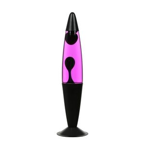JENNY Kleine Lavalampe Pink Lila Schwarz G9 42cm hoch Stimmungslicht mit Kabelschalter Jugendzimmer
