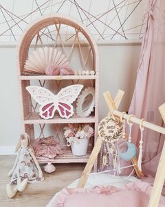 WikliBOX - Großes Bücherregal aus Weiden für Bücher, Rosa, Weidenkorb, 50x27x100 cm