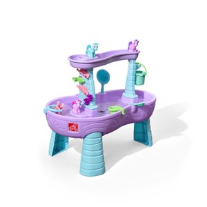 STEP2 Rain Showers Wasserspieltisch Einhorn / Unicorn | Großer Wassertisch mit 13-teiligem Zubehörset | Garten Wasser Spieltisch für Kinder in Violett und Blau