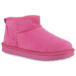 VAN HILL Damen Warm Gefütterte Winter Boots Bequeme Profil-Sohle Schuhe 840828, Farbe: Fuchsia, Größe: 38