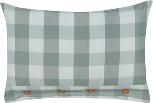 BELIANI Dekokissen Mintgrün / Weiß Karomuster 40 x 60 cm Rechteckig mit Knöpfen für Wohnzimmer Schlafzimmer Sofa Sessel Bett