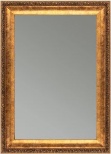 CLAMARO 'Franz' Antik Wandspiegel mit Rahmen | Bronze Antik | Shabby Chic Vintage Barock Spiegel mit Holzrahmen | Barockspiegel inkl. Metall Aufhänger und Montagematerial, Größe:70x85