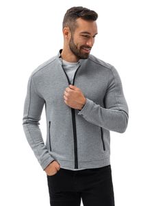 Ombre - Herren C453 Jacquard Sweatjacke GREY L