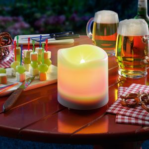 esotec Solarkerze Romatica mit Flackereffekt 10x10cm Flackerlicht outdoor 102079