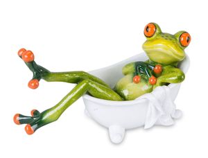 Formano lustige Frösche Figur Frosch in Badewanne Poly 15 cm baden
