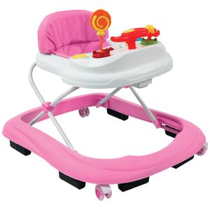 Lauflernhilfe Baby Lauflernwagen Walker Gehfrei Kindersitz Höhenverstellbar mit Spielzeug Funktionen Rosa