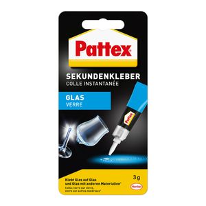Pattex Sekundenkleber für Glas Flüssigkleber spülmaschinenfest transparent 3g