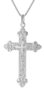 trendor 41388 Herren-Kette mit orthodoxem Kreuz Anhänger 45 mm 925 Silber, 60 cm